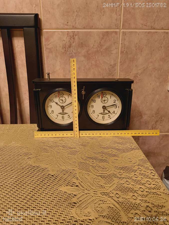 CcCCCP mechaninis laikrodis šaškių šachmatų -Veiki - nuotraukos Nr. 3