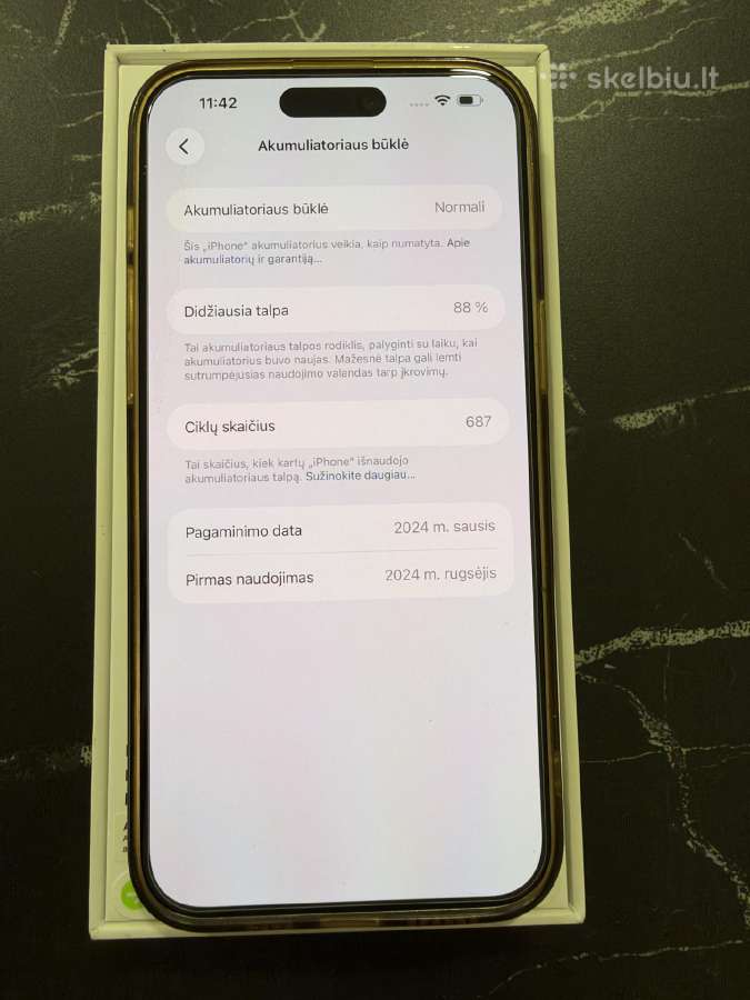 Parduodu Apple iPhone 15 Pro Max White 512 GB - nuotraukos Nr. 4
