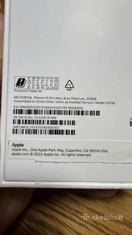 iPhone 15 Pro Max 256 GB Blue Titanium - nuotraukos Nr. 4