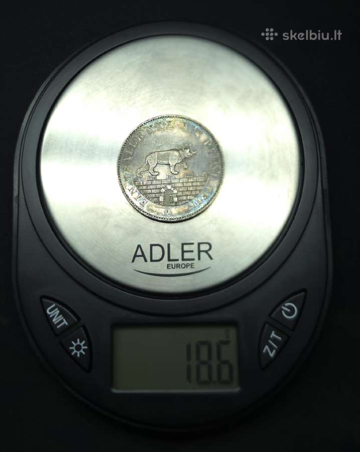 Sidabrinis Anhalto taleris 1861 m.(ausbeutethaler) - nuotraukos Nr. 3