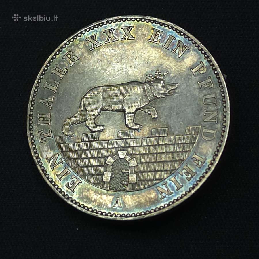 Sidabrinis Anhalto taleris 1861 m.(ausbeutethaler) - nuotraukos Nr. 4