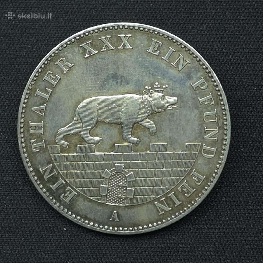 Sidabrinis Anhalto taleris 1861 m.(ausbeutethaler) - nuotraukos Nr. 6