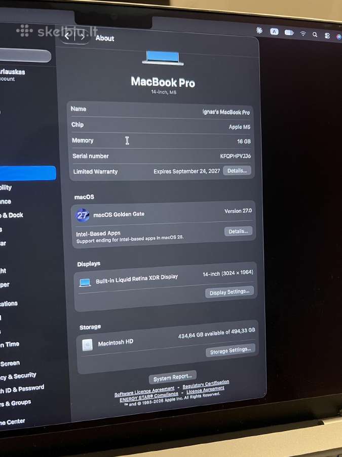MacBook pro M5 - nuotraukos Nr. 6