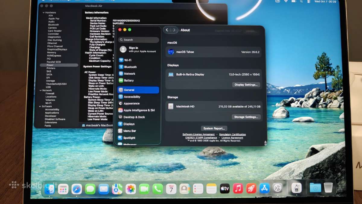 MacBook Air 13 M4 Starlight 16gb RAM 256gb 100%bat - nuotraukos Nr. 5