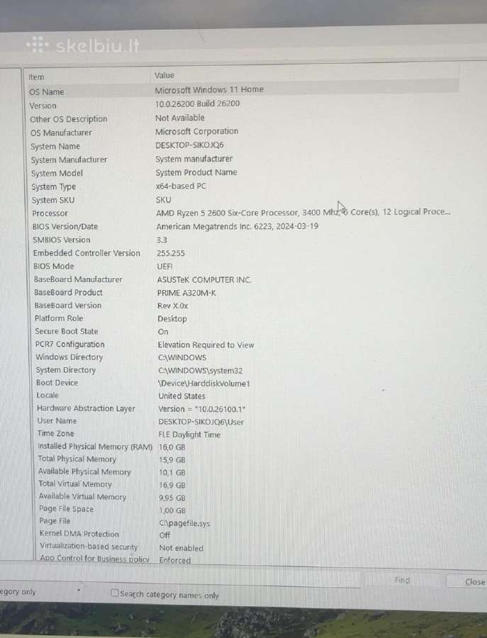Žaidimų kompiuteris Ryzen 5 2600 / 16 - nuotraukos Nr. 6