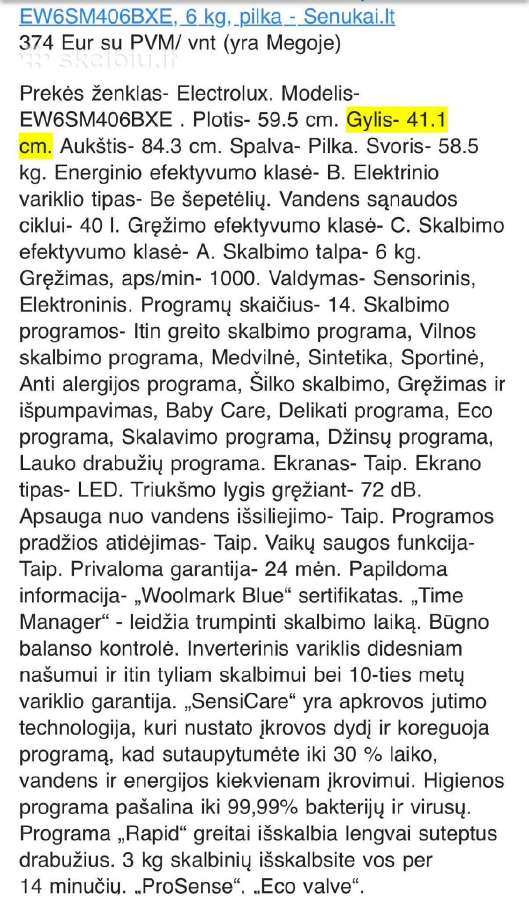 Parduodame naują skalbimo mašiną Electrolux Kaunas - nuotraukos Nr. 3
