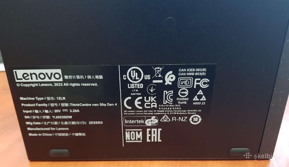 Lenovo Thinkcentre Neo 50q Gen4(1s), i5, 16gb RAM - nuotraukos Nr. 4