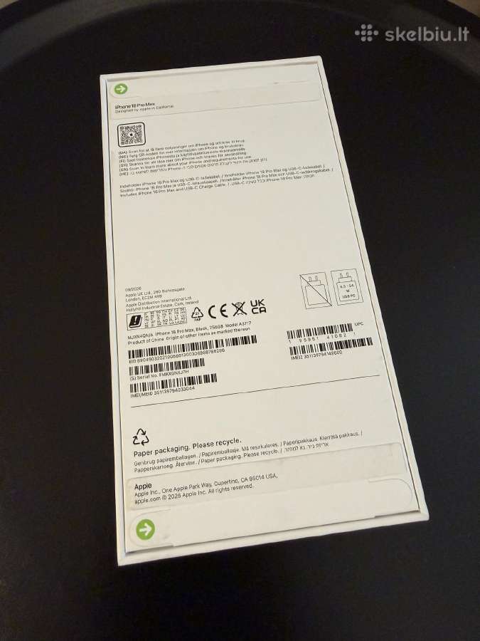 iPhone 18 Pro Max 256gb Black - nuotraukos Nr. 2