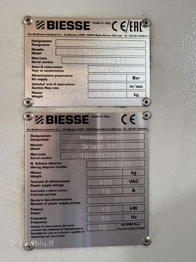 Biesse V31 Skipper CNC gręžimo staklės 2021 m. - nuotraukos Nr. 4