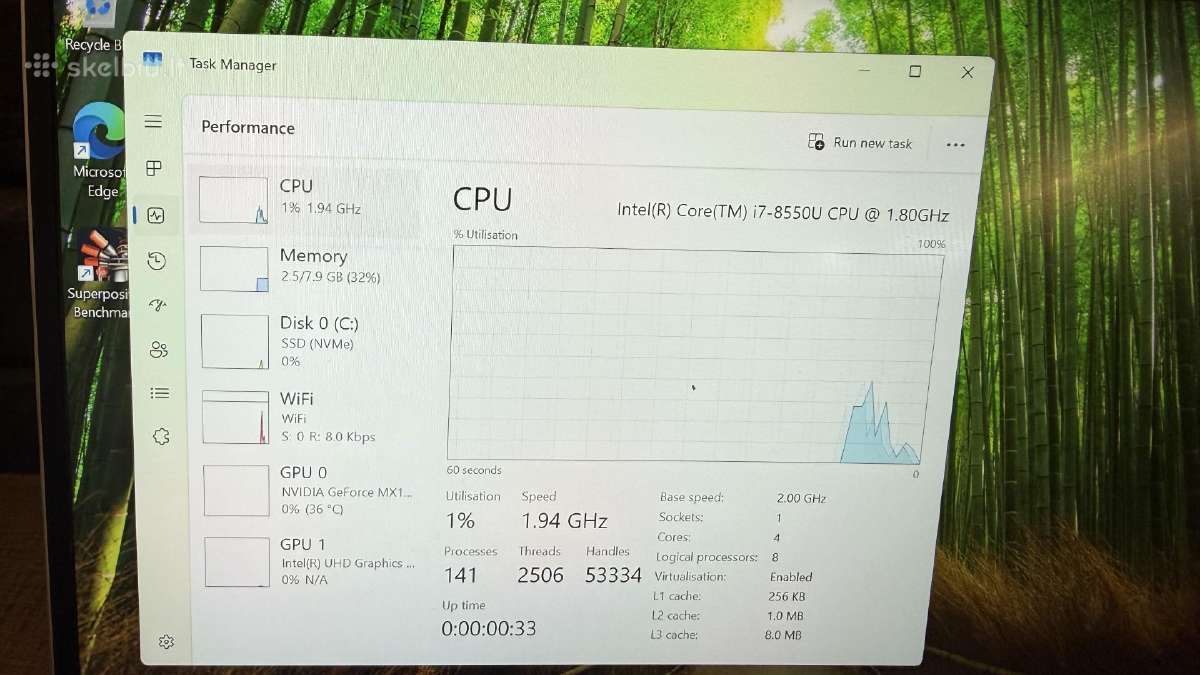 Msi Prestige ms-14b1 i7, 8gb, 256gb, geforce mx150 - nuotraukos Nr. 6