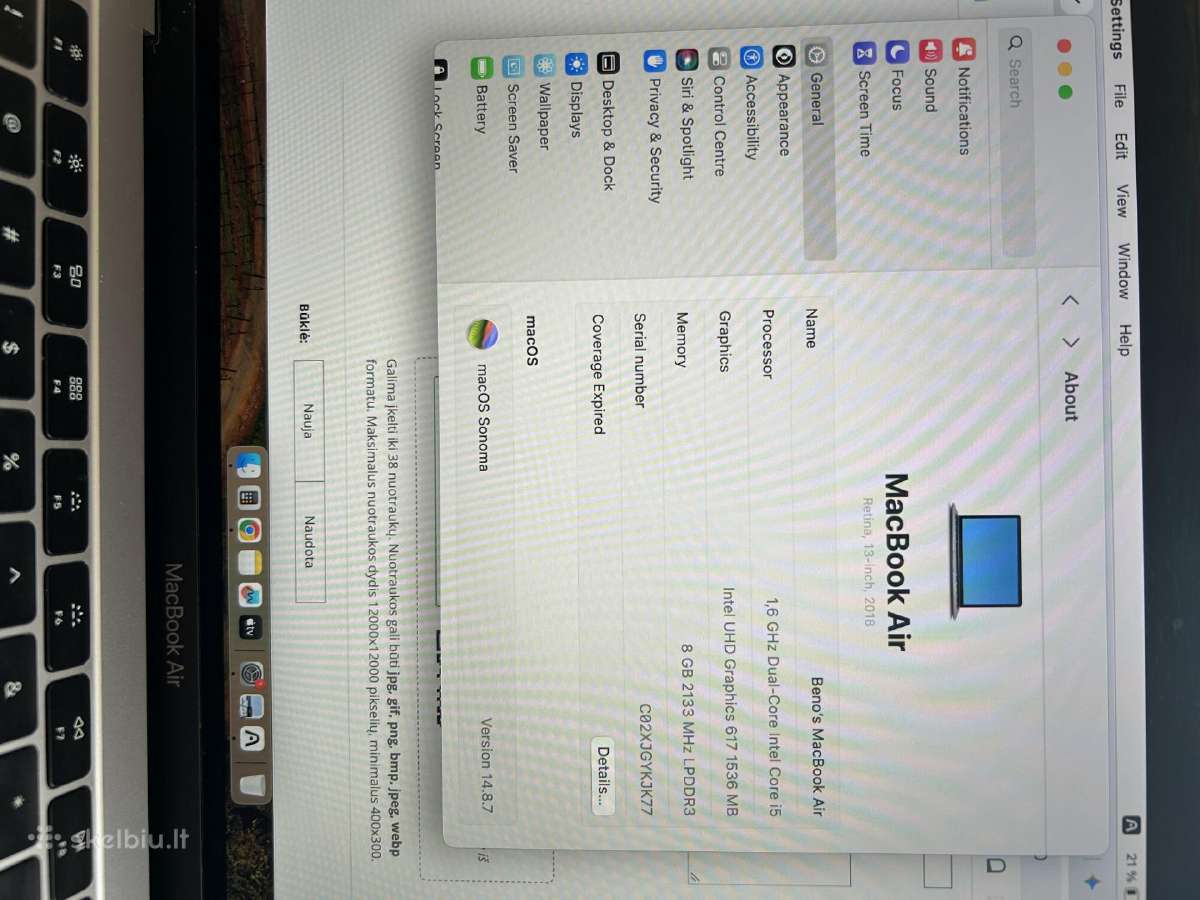 MacBook Air Retina, 13-inch, 2018 128 GB - nuotraukos Nr. 5