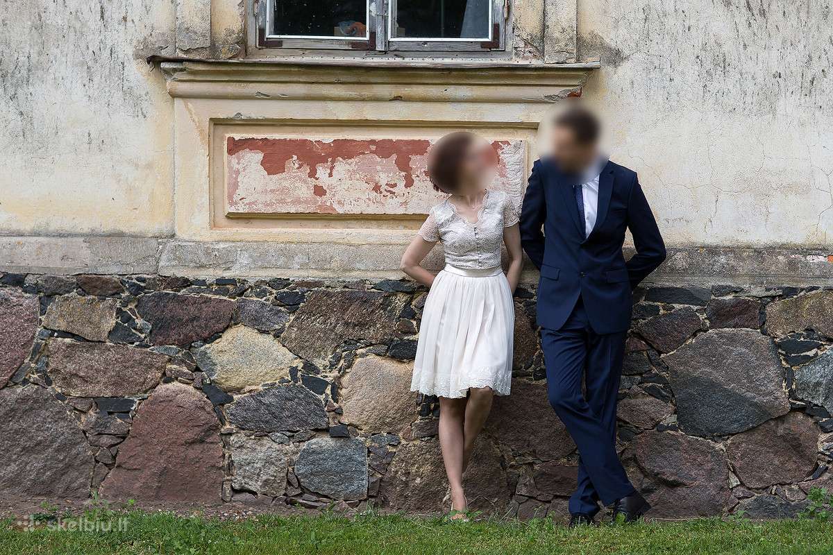 Trumpa, lengvutė vestuvinė "Tiulio fėja" suknelė - nuotraukos Nr. 4