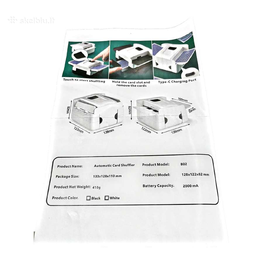 Automatinis kortų maišytuvas B02, Usb-c, naujas - nuotraukos Nr. 4