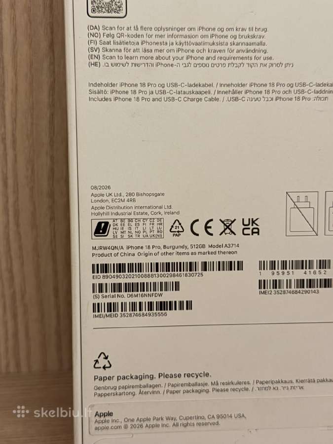 iPhone 18 Pro 512gb Burgundy - nuotraukos Nr. 4