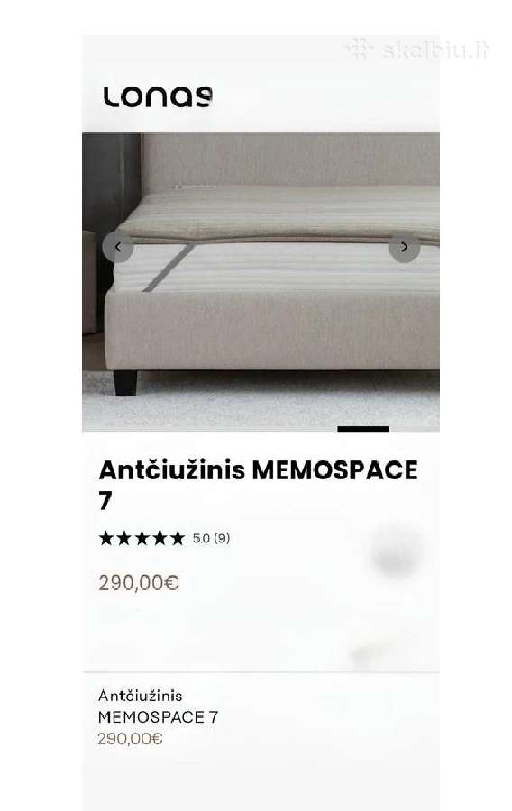 Lonas Memospace 7 antčiužinis 180x200 cm. - nuotraukos Nr. 3