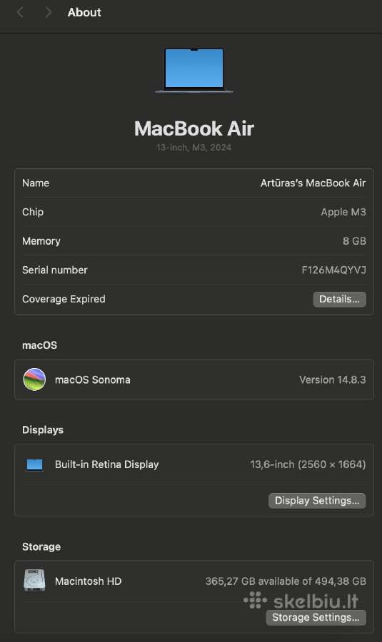 MacBook Air M3 - nuotraukos Nr. 4
