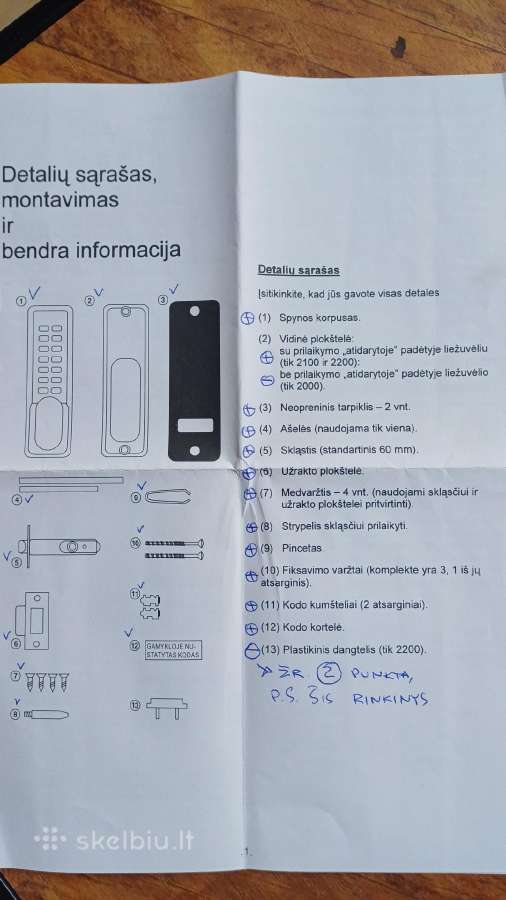 Nauja mechaninė kodinė spyna Art. 201 - nuotraukos Nr. 3