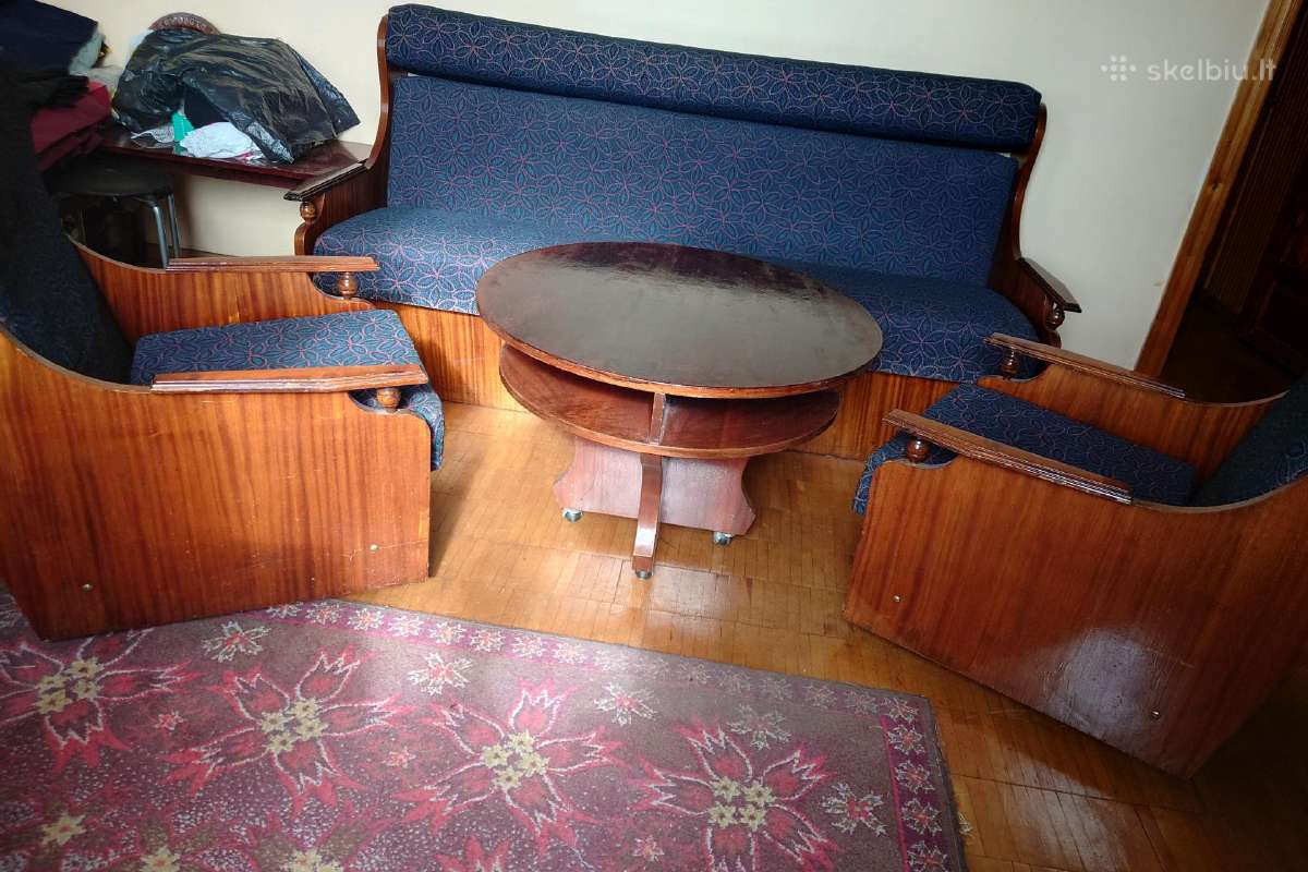 Senoviniai sofa, foteliai, staliukas - nuotraukos Nr. 4
