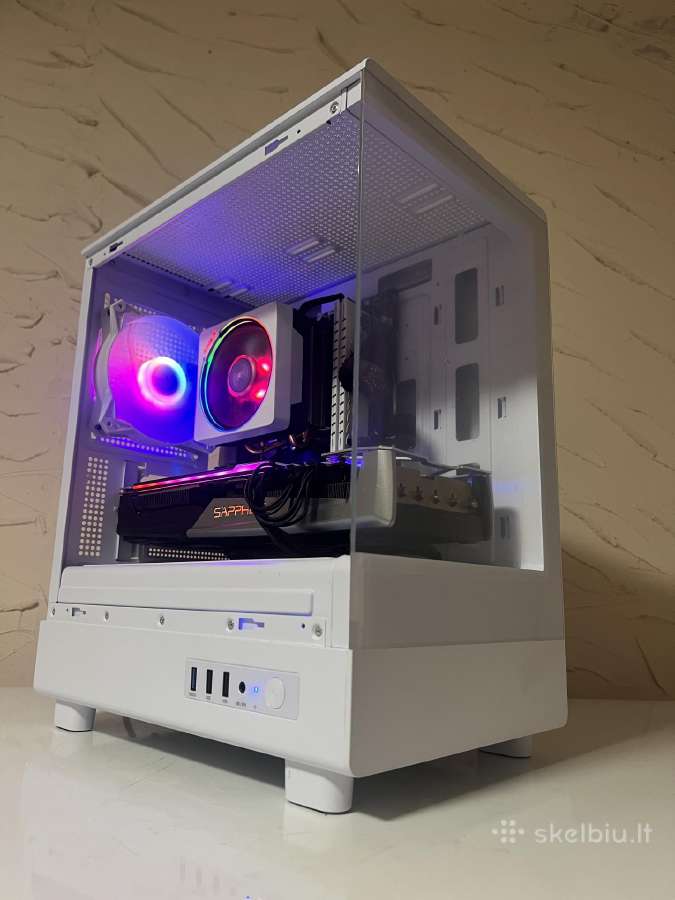 Baltas Žaidimų bei darbo pc rx5700xt r5 16ram - nuotraukos Nr. 2
