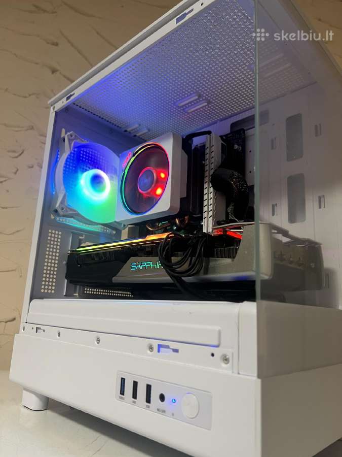 Baltas Žaidimų bei darbo pc rx5700xt r5 16ram - nuotraukos Nr. 3