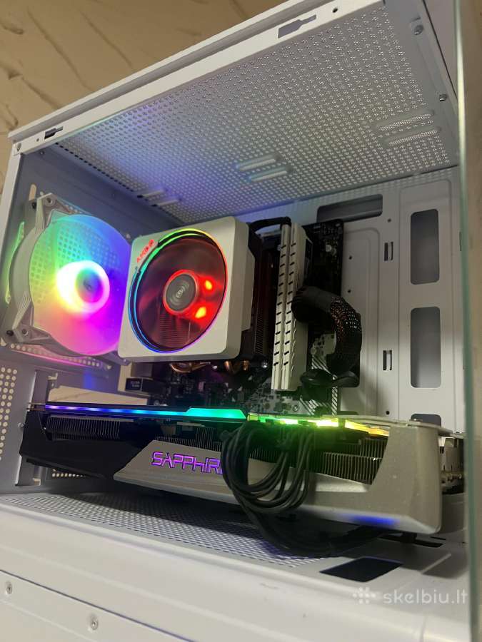 Baltas Žaidimų bei darbo pc rx5700xt r5 16ram - nuotraukos Nr. 4