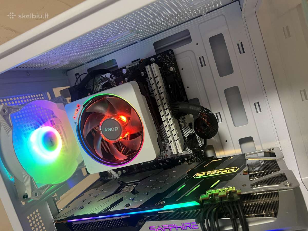 Baltas Žaidimų bei darbo pc rx5700xt r5 16ram - nuotraukos Nr. 6