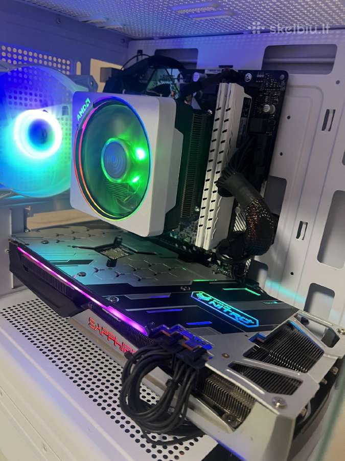 Baltas Žaidimų bei darbo pc rx5700xt r5 16ram - nuotraukos Nr. 8