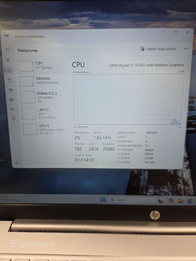 Hp Pavilion 15-eh3006ny Ryzen 5 7530u/16/512gb SSD - nuotraukos Nr. 3