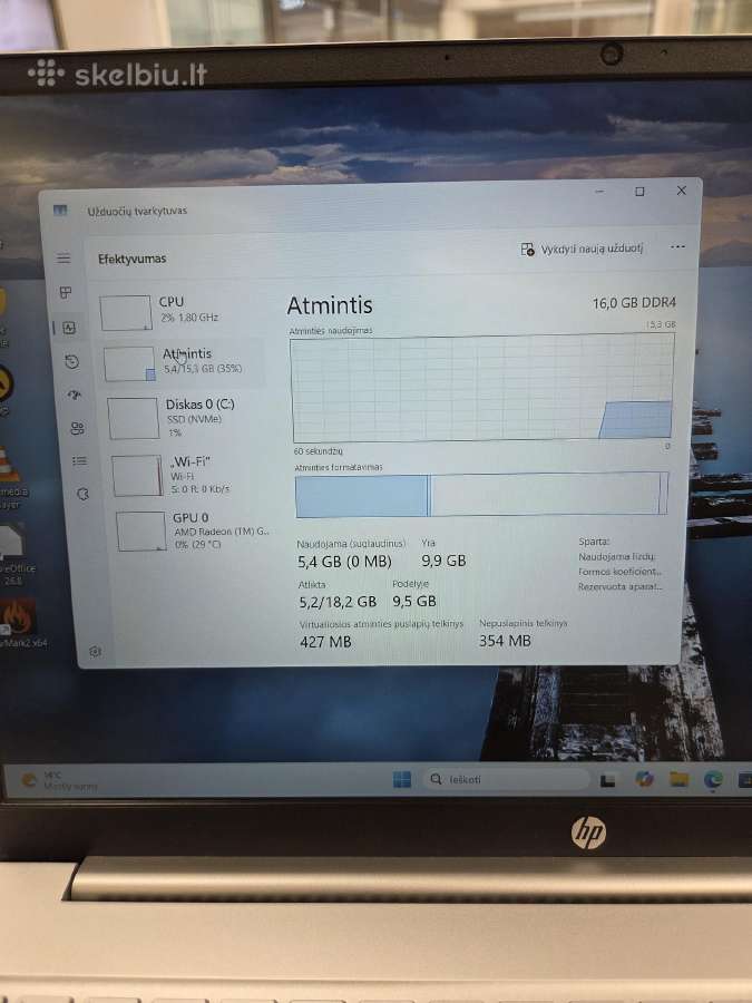 Hp Pavilion 15-eh3006ny Ryzen 5 7530u/16/512gb SSD - nuotraukos Nr. 4