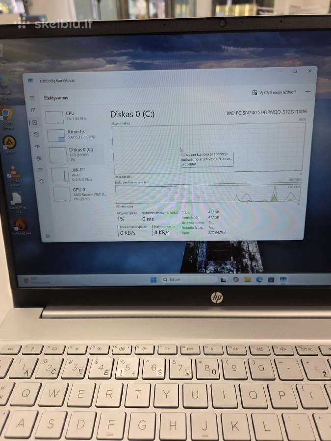 Hp Pavilion 15-eh3006ny Ryzen 5 7530u/16/512gb SSD - nuotraukos Nr. 5