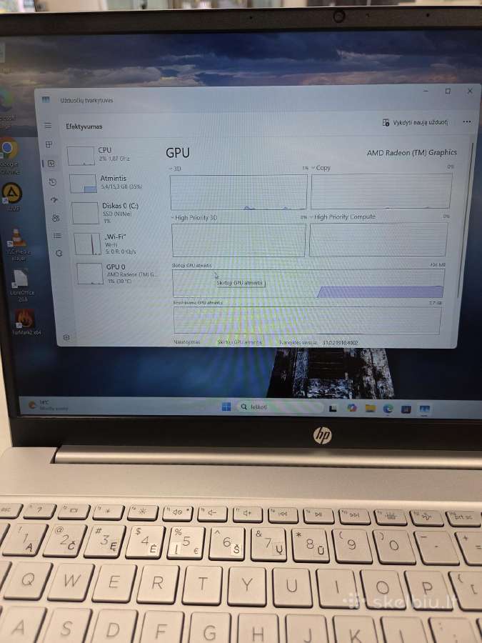 Hp Pavilion 15-eh3006ny Ryzen 5 7530u/16/512gb SSD - nuotraukos Nr. 6