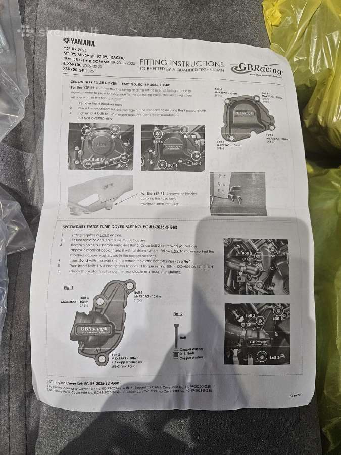 Naujas Gbracing variklio apsaugų komplektas Yamaha - nuotraukos Nr. 5