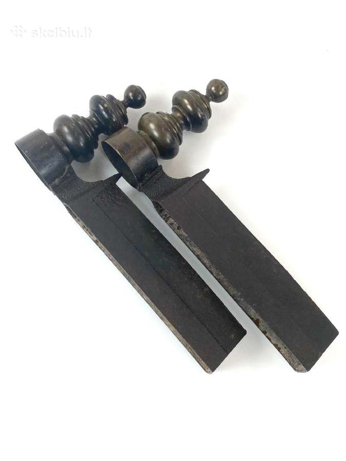 Žalvariniai židinio malkų laikikliai 2 vnt. komple - nuotraukos Nr. 6