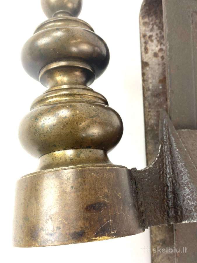 Žalvariniai židinio malkų laikikliai 2 vnt. komple - nuotraukos Nr. 7