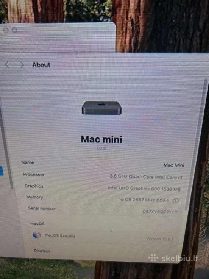 Apple Mac mini 2018 i3 / 16gb RAM / 128gb SSD - nuotraukos Nr. 4