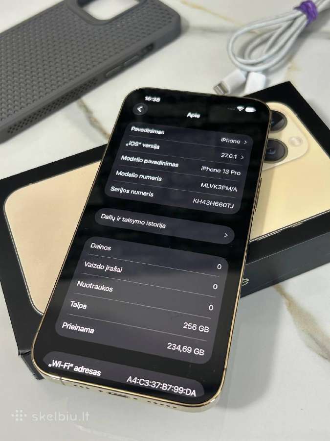 iPhone 13 Pro 256gb 79% Gold - nuotraukos Nr. 11