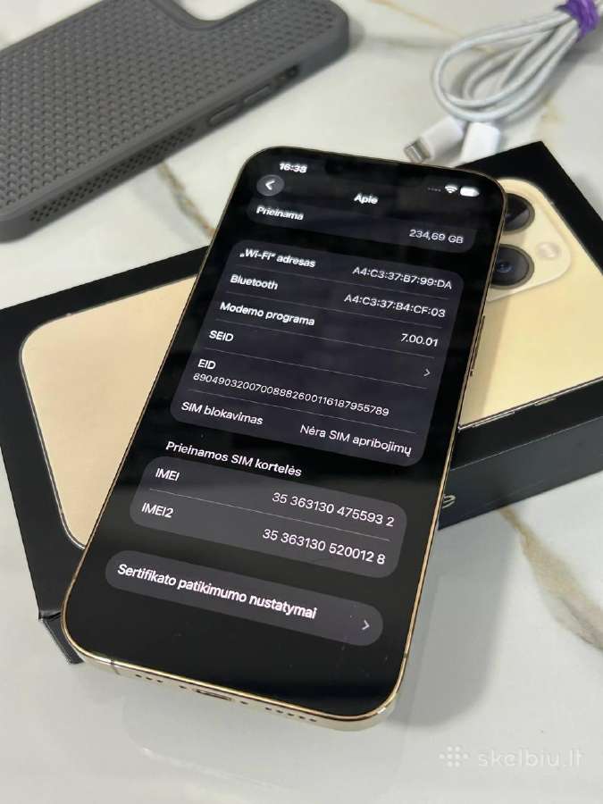 iPhone 13 Pro 256gb 79% Gold - nuotraukos Nr. 12