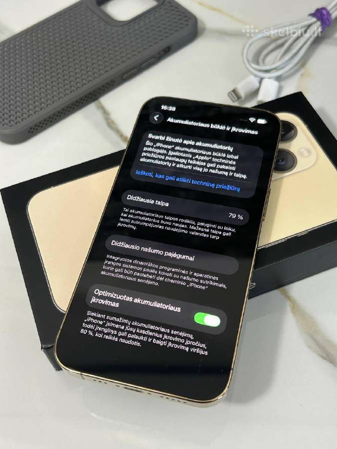 iPhone 13 Pro 256gb 79% Gold - nuotraukos Nr. 14