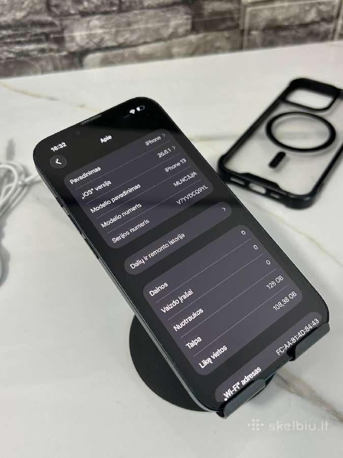 iPhone 13 128gb 79% Black - nuotraukos Nr. 10