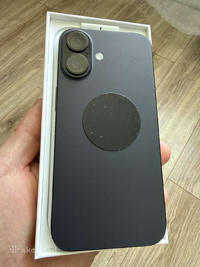 Juodas iPhone 16 128gb - nuotraukos Nr. 5