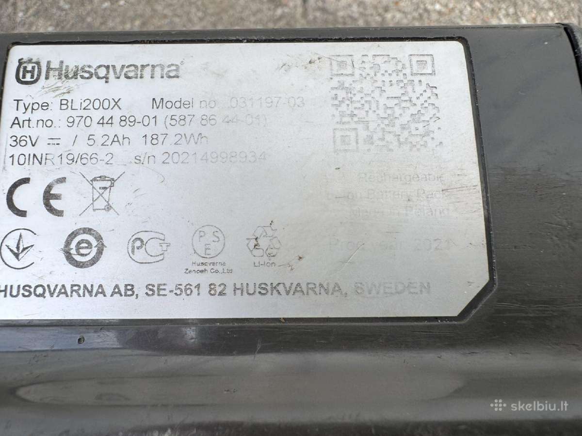 Akumuliatorius gyvatvorių žirklės Husqvarna 536 - nuotraukos Nr. 8