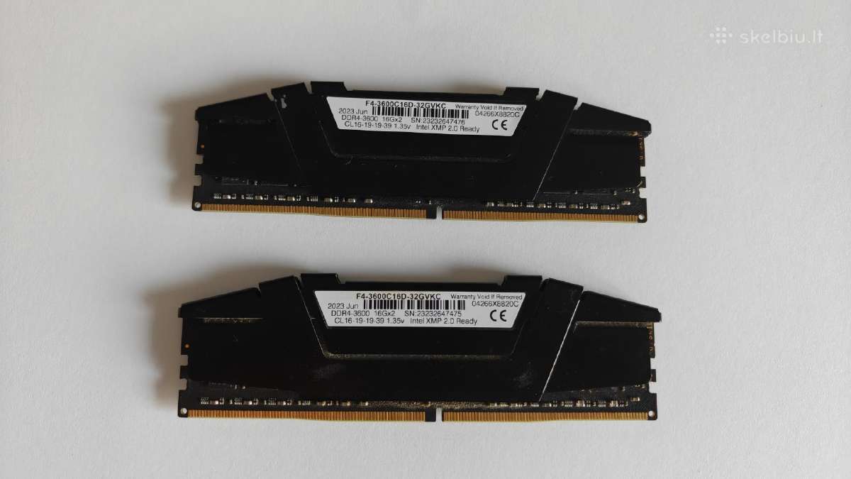 G.skill Ripjaws V 32gb Ddr4, 2x16 3600mhz Cl16 - nuotraukos Nr. 2