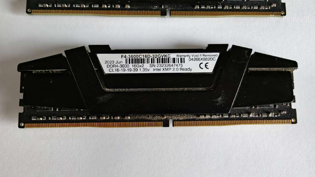G.skill Ripjaws V 32gb Ddr4, 2x16 3600mhz Cl16 - nuotraukos Nr. 3