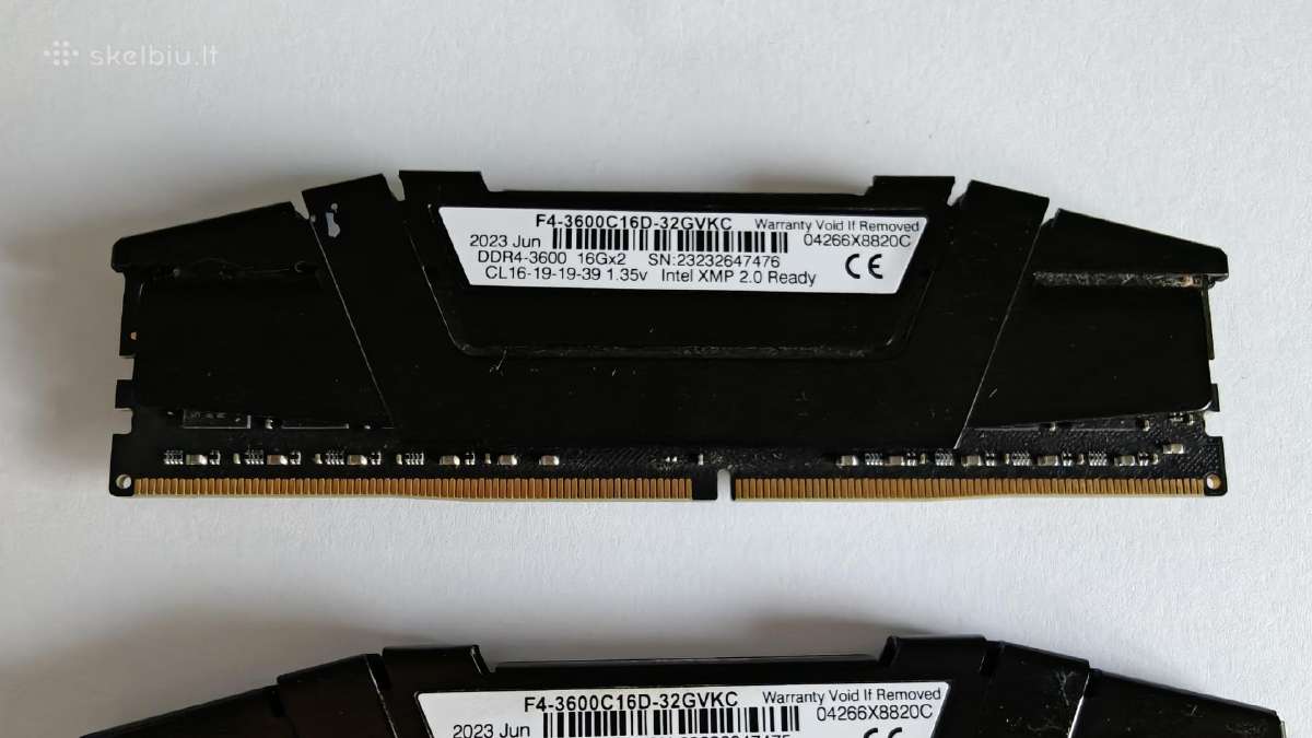 G.skill Ripjaws V 32gb Ddr4, 2x16 3600mhz Cl16 - nuotraukos Nr. 4