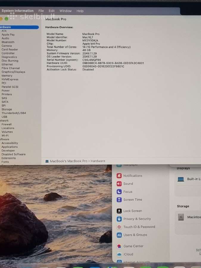 MacBook Pro 16 M4 / 48gb / 512gb - nuotraukos Nr. 8