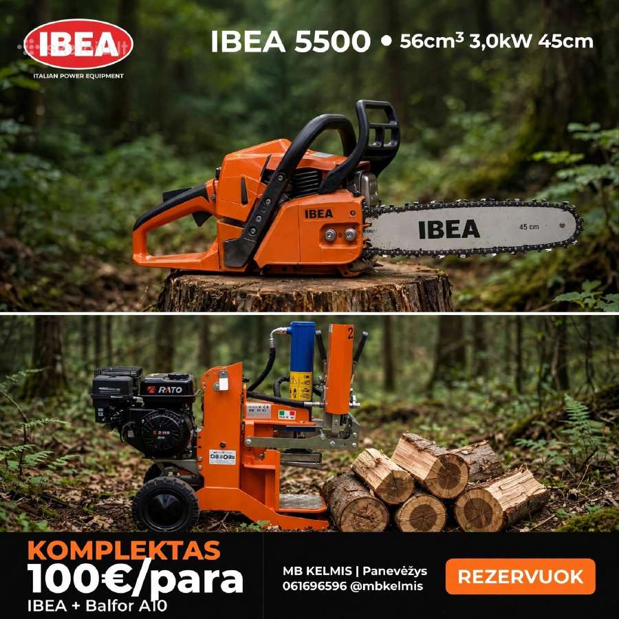 Profesionalus benzininis pjūklas Ibea 5500, 3.0 kw - nuotraukos Nr. 3