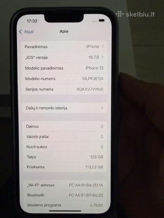 Apple iPhone 13 128gb Tvarkingas - nuotraukos Nr. 9