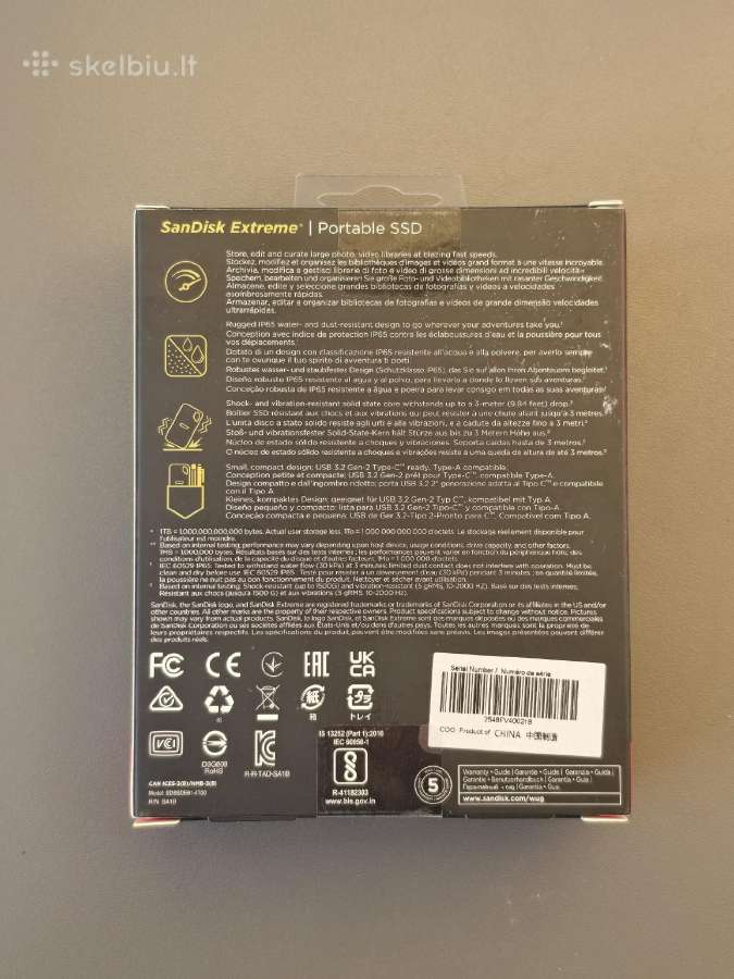 Naujas Sandisk Extreme 4 TB išorinis SSD - nuotraukos Nr. 2