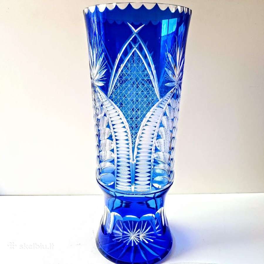Didelė krištolo vaza 35 cm - nuotraukos Nr. 2