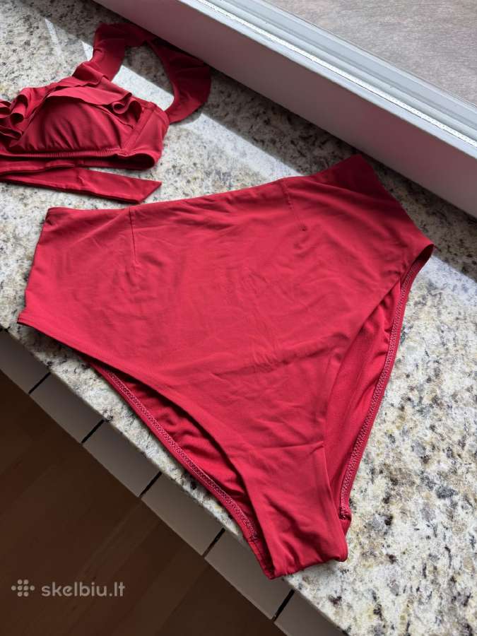 Oysho Ruffle raudonas atskiras bikinis 40-42 dydis - nuotraukos Nr. 2